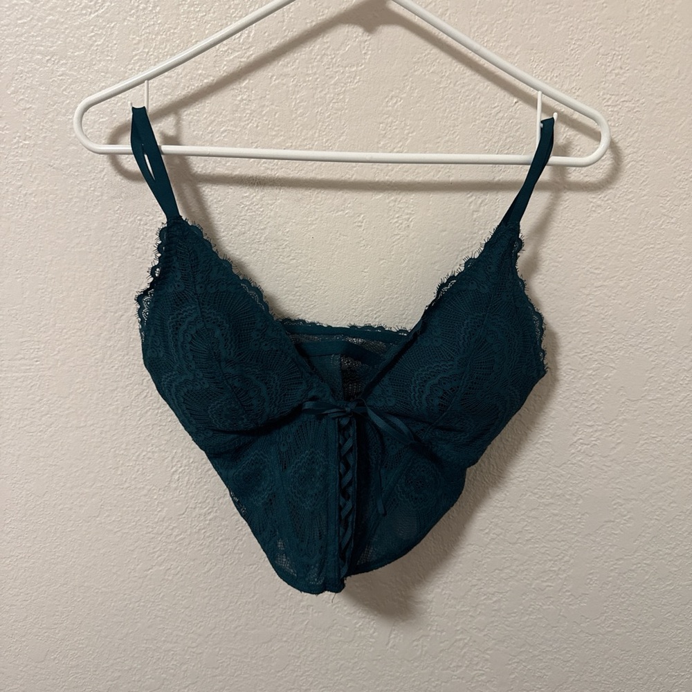 Gilly Hicks Deep Teal Lace Bralette